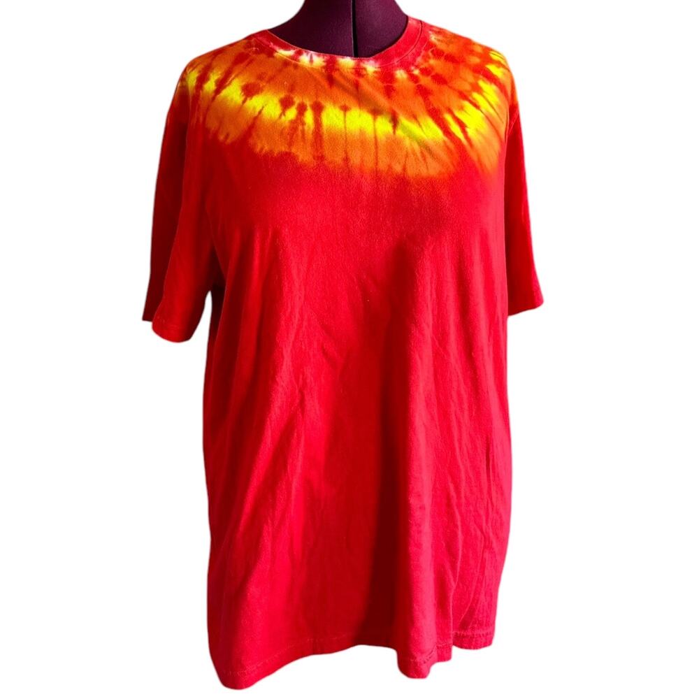 Unisex T-Shirt Size XXL Cotton Handmade Tie Dye Red Orange Hippie Brand New NWT